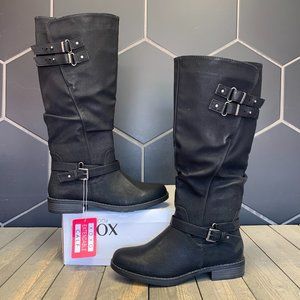 Womens XOXO Moe Calf Black Boots Size 8.5